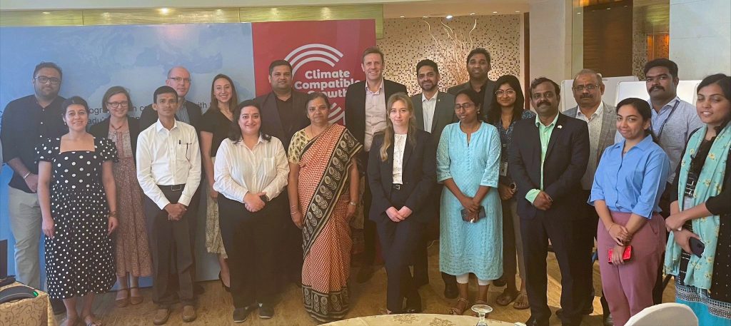 Members of CCG stand with in-country partners at the Green Hydrogen Scoping Workshop in Chennai.